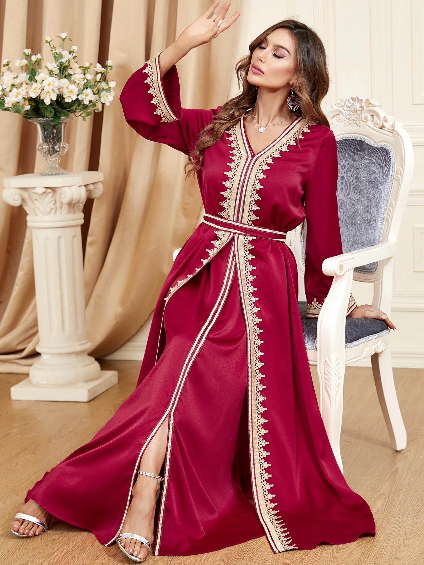 فستان سهرة مع حزام - Dina