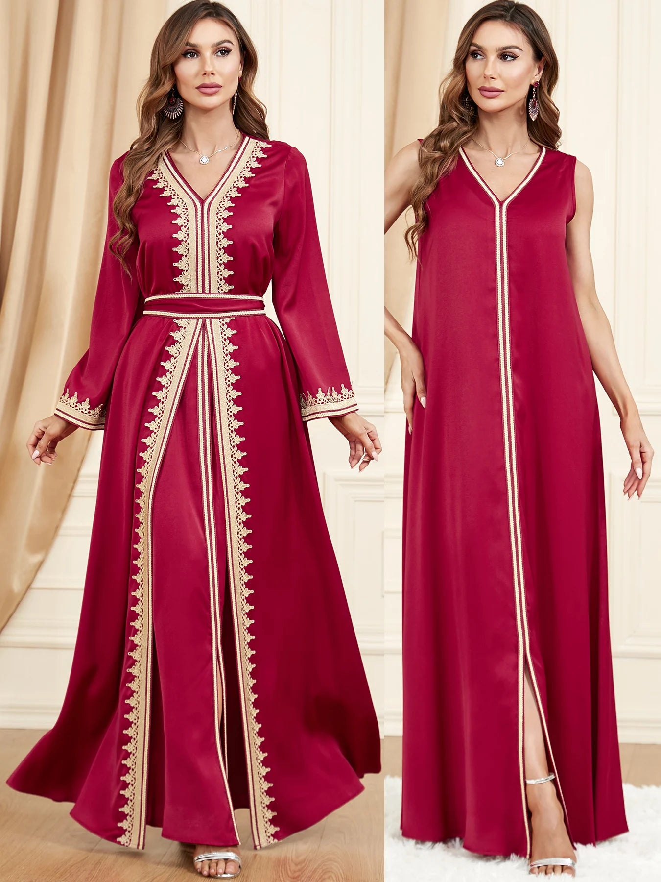 فستان سهرة مع حزام - Dina